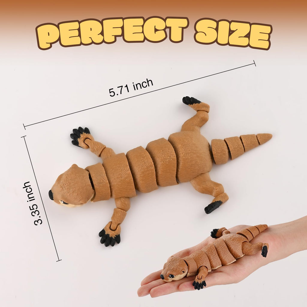 GemmiCho 5.7" Articulated Otter Toy – 3D Printed Fidget Animal for Stress Relief