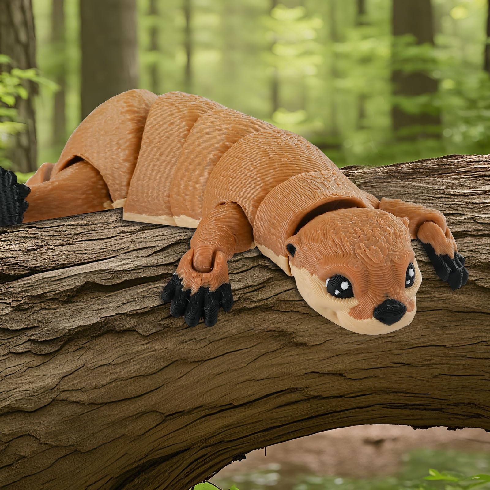GemmiCho 5.7" Articulated Otter Toy – 3D Printed Fidget Animal for Stress Relief