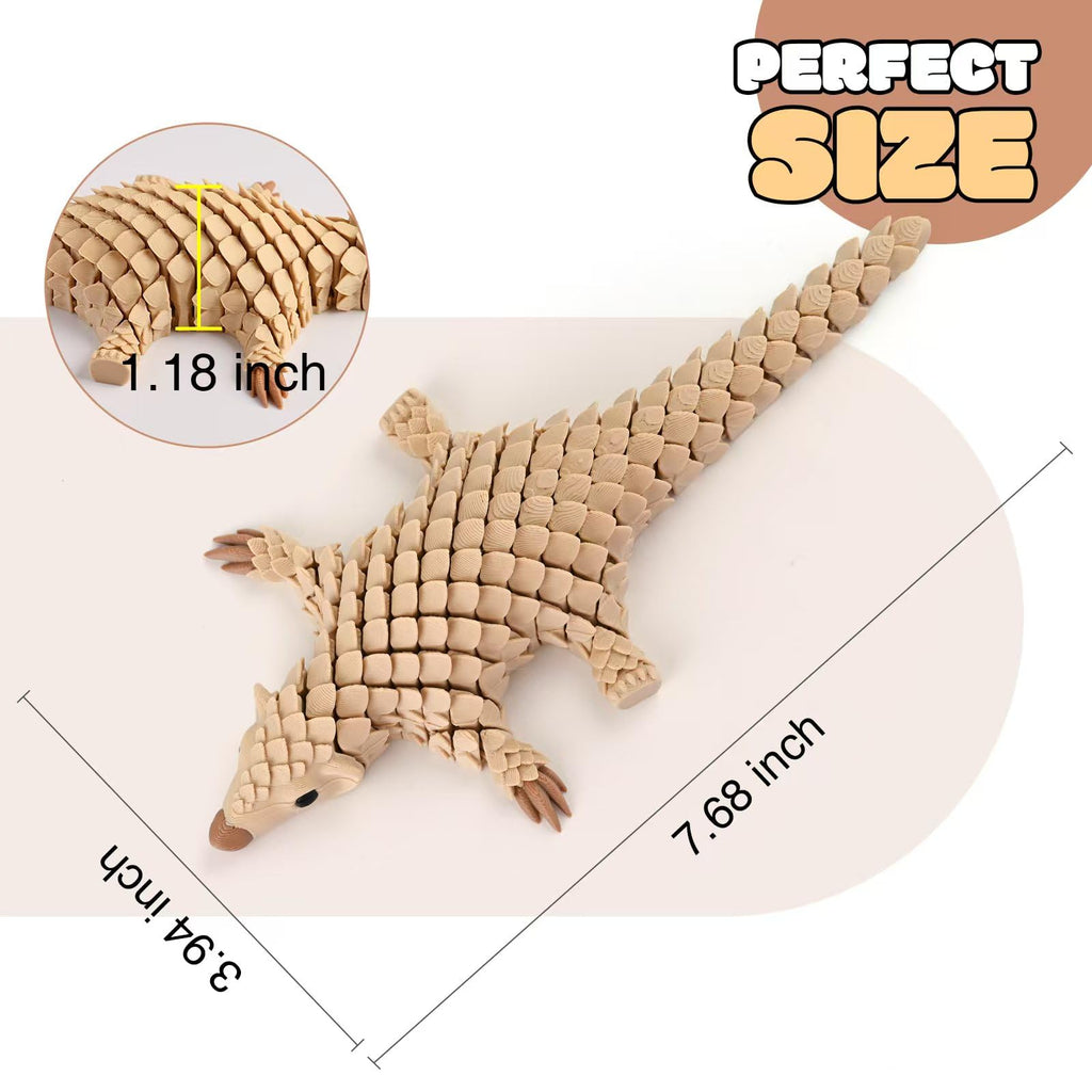 GemmiCho 7.68" Articulated 3D Printed Pangolin Toy – Realistic Scaled Fidget Figure for Stress Relief and Display