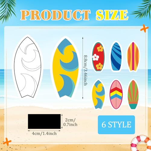 Gemscream 30-Pack Surfboard Magnet Coloring Kit for Kids – DIY Summer Craft with Watercolor Pens