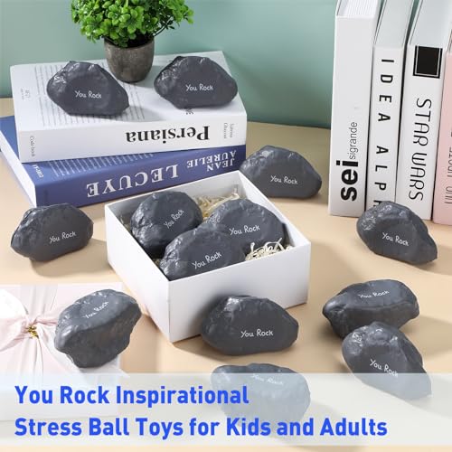 Gemscream 5-Pack 'You Rock' Foam Stress Balls – Funny Motivational Stones for Employee Appreciation Gifts