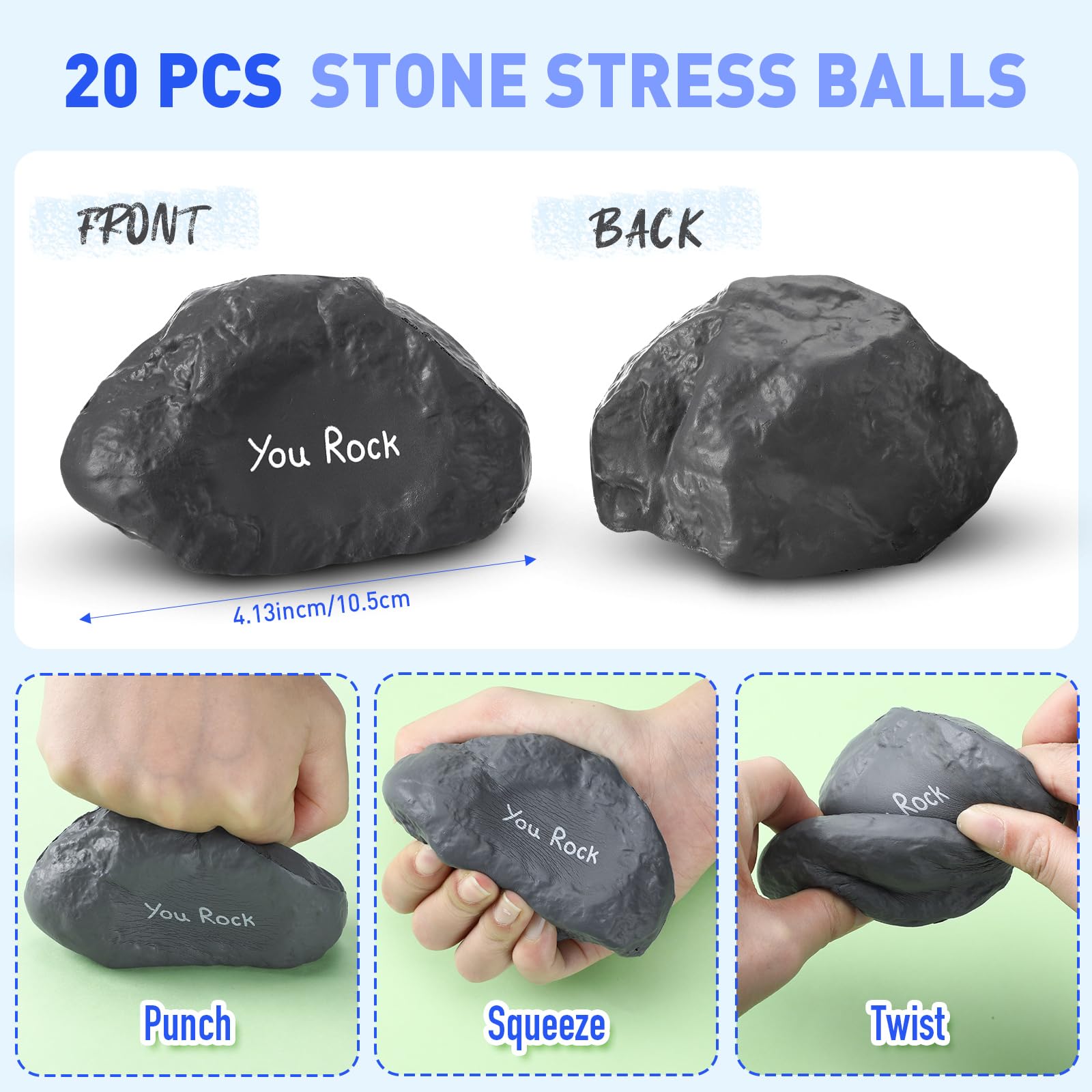 Gemscream 5-Pack 'You Rock' Foam Stress Balls – Funny Motivational Stones for Employee Appreciation Gifts
