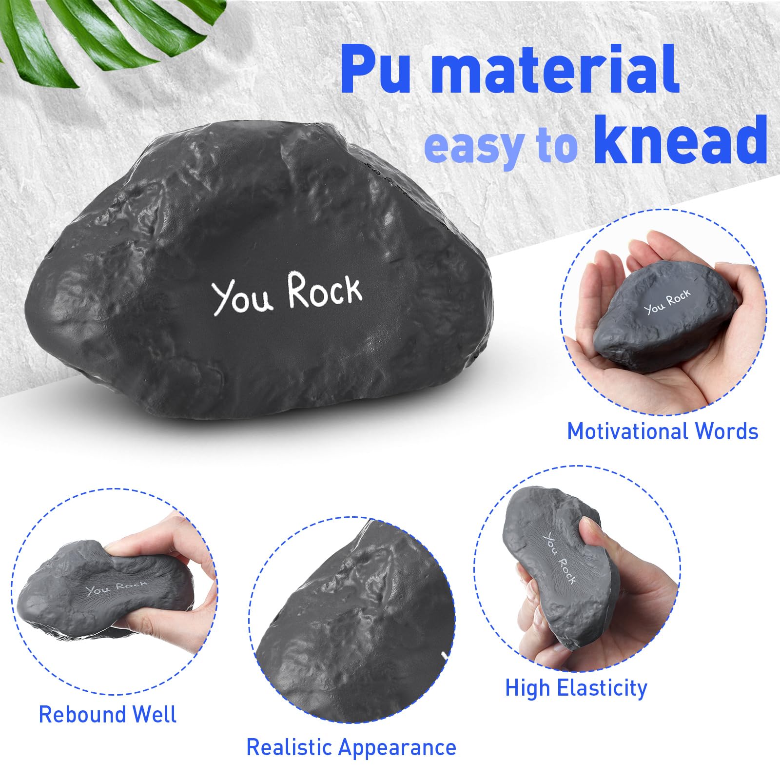 Gemscream 5-Pack 'You Rock' Foam Stress Balls – Funny Motivational Stones for Employee Appreciation Gifts