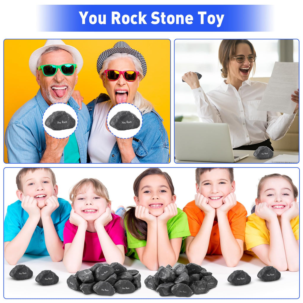 Gemscream 5-Pack 'You Rock' Foam Stress Balls – Funny Motivational Stones for Employee Appreciation Gifts