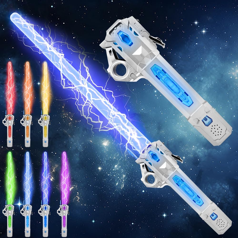 Genqiang Light Up Sword Toy - Retractable Blade, 7 Colors, Sound Effects, USB-C Charging