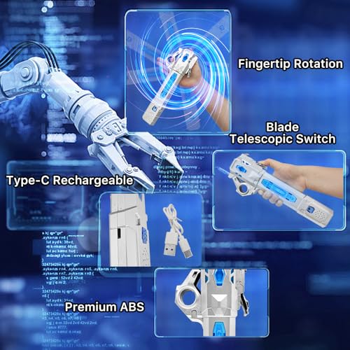 Genqiang Light Up Sword Toy - Retractable Blade, 7 Colors, Sound Effects, USB-C Charging