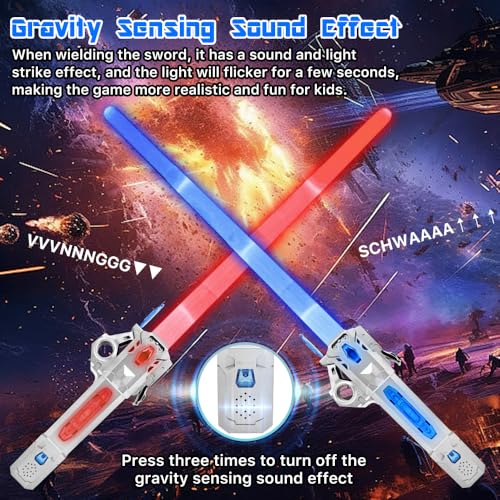 Genqiang Light Up Sword Toy - Retractable Blade, 7 Colors, Sound Effects, USB-C Charging