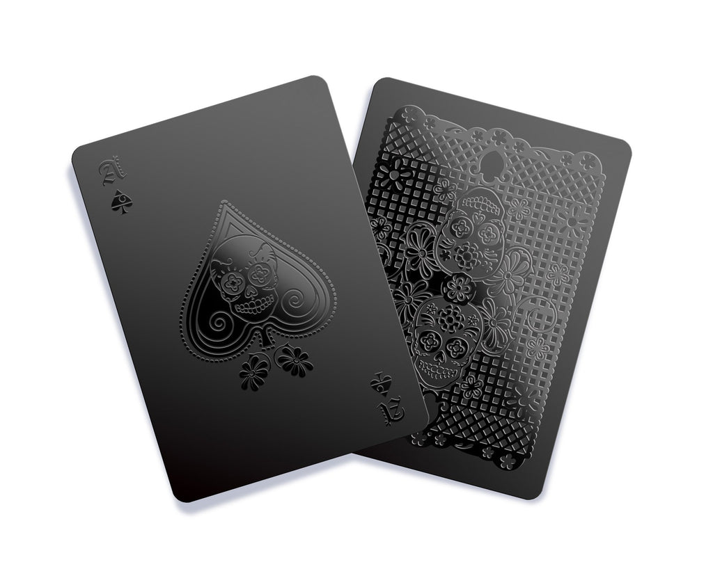 Gent Supply Co. Day of the Dead Black Waterproof Plastic Playing Cards – 54-Card Deck