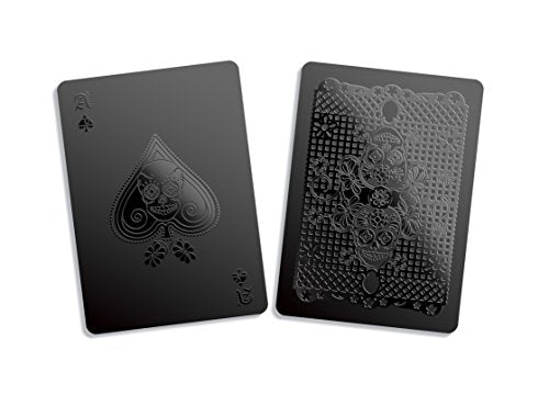 Gent Supply Co. Day of the Dead Black Waterproof Plastic Playing Cards – 54-Card Deck