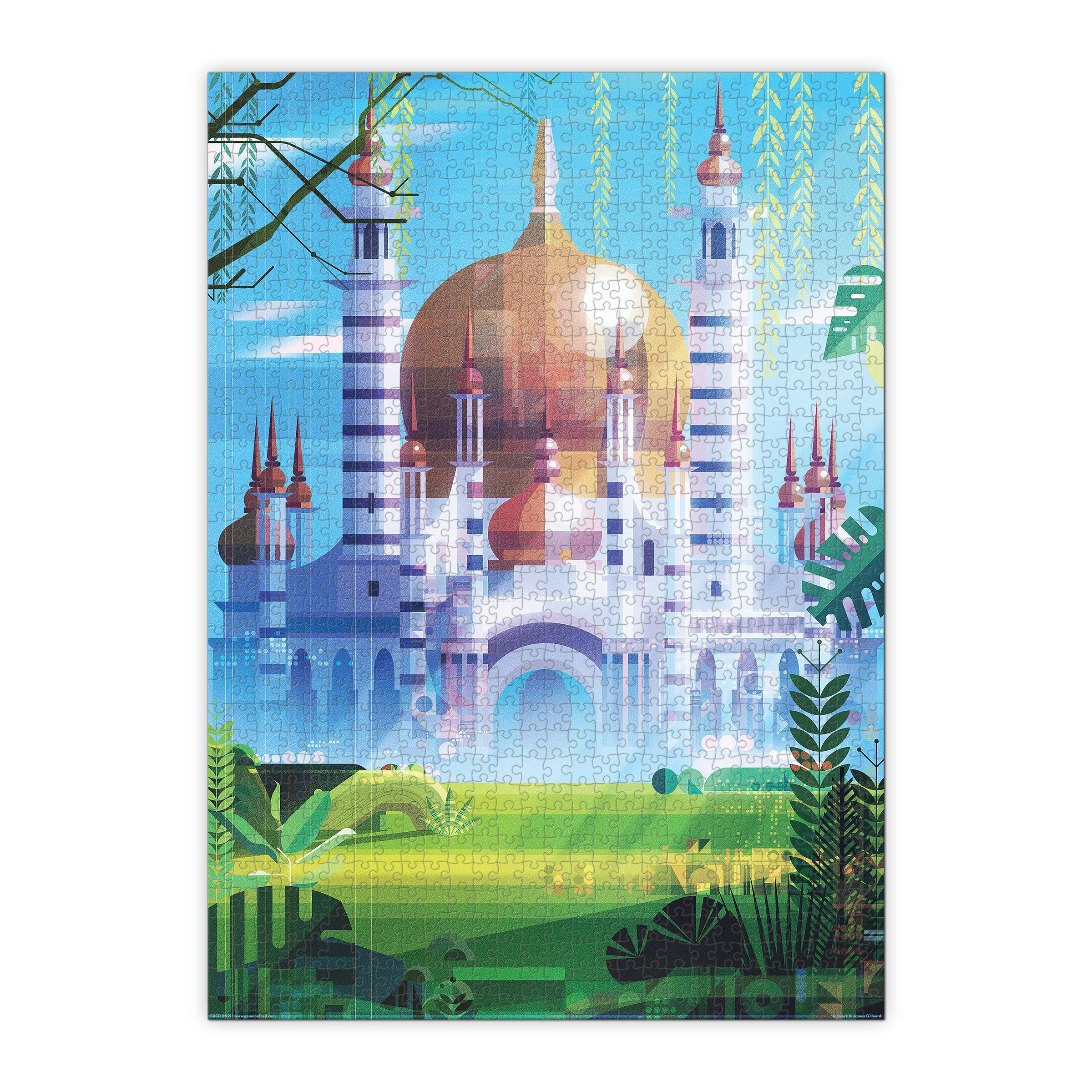 Genuine Fred Temple by James Gilleard – 1000 Piece Eco-Friendly Jigsaw Puzzle