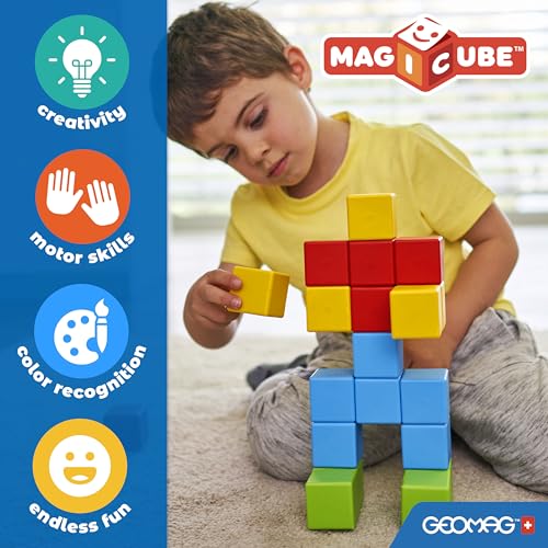Geomag Magicube Insect 4-Piece Set: Magnetic Building Blocks for Toddlers 1-3
