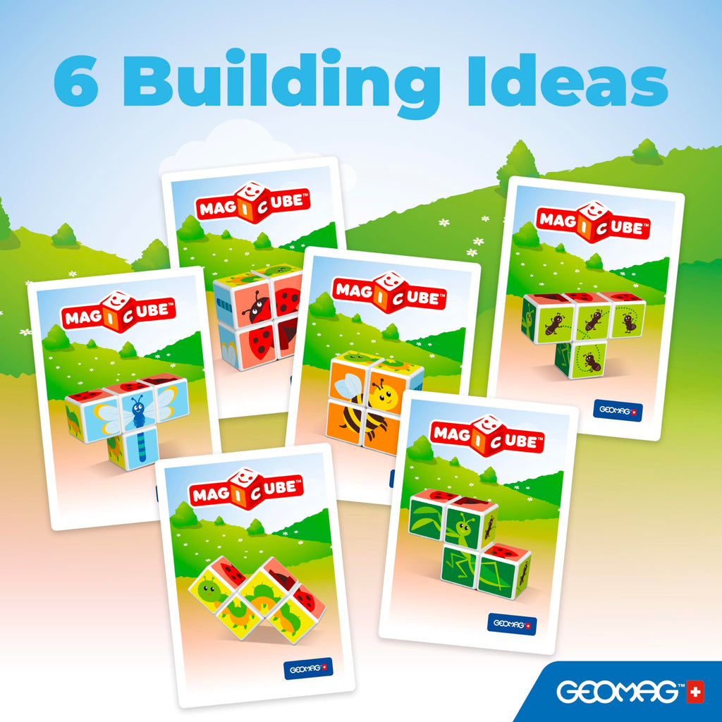 Geomag Magicube Insect 4-Piece Set: Magnetic Building Blocks for Toddlers 1-3