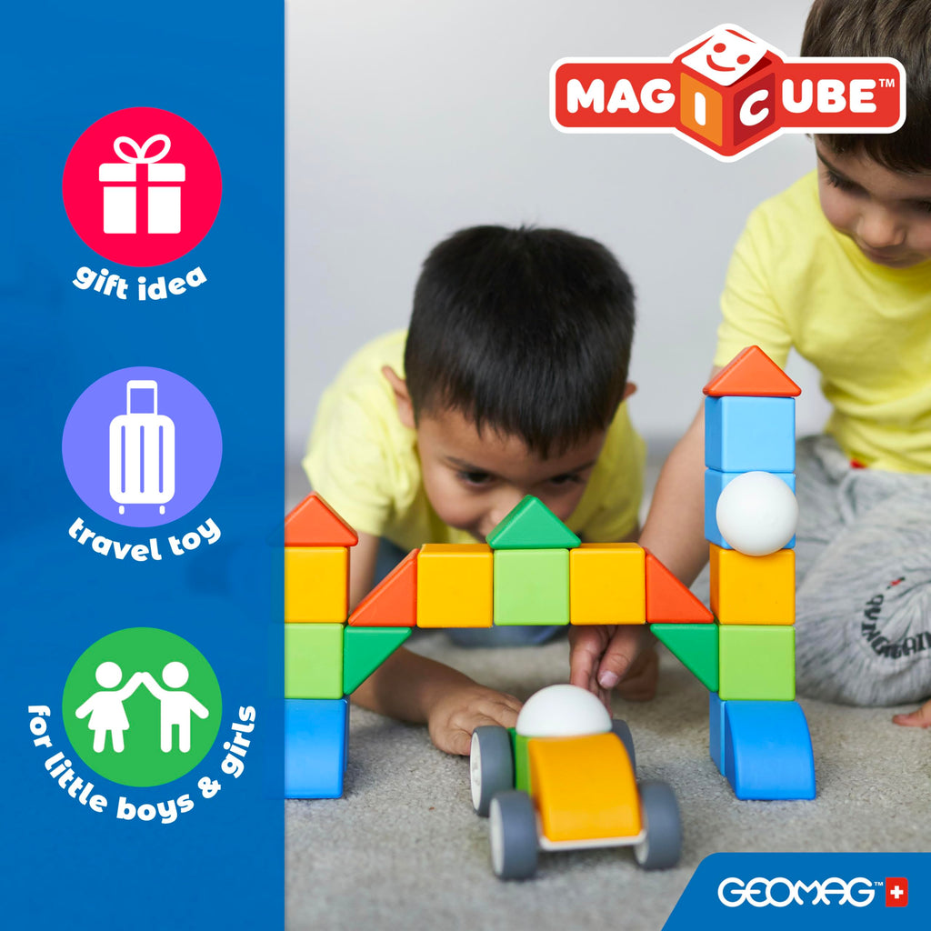 Geomag Magicube Insect 4-Piece Set: Magnetic Building Blocks for Toddlers 1-3
