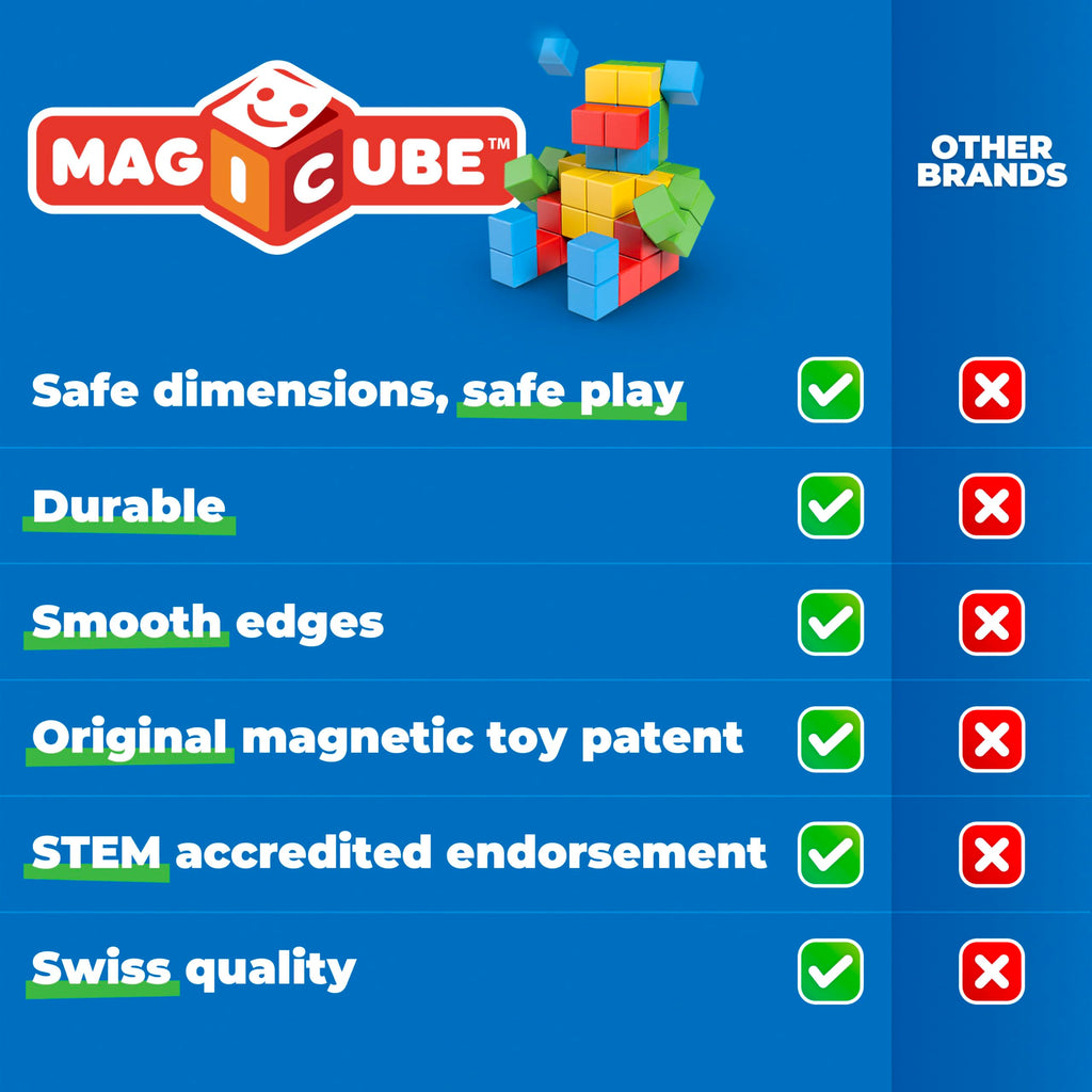 Geomag Magicube Insect 4-Piece Set: Magnetic Building Blocks for Toddlers 1-3