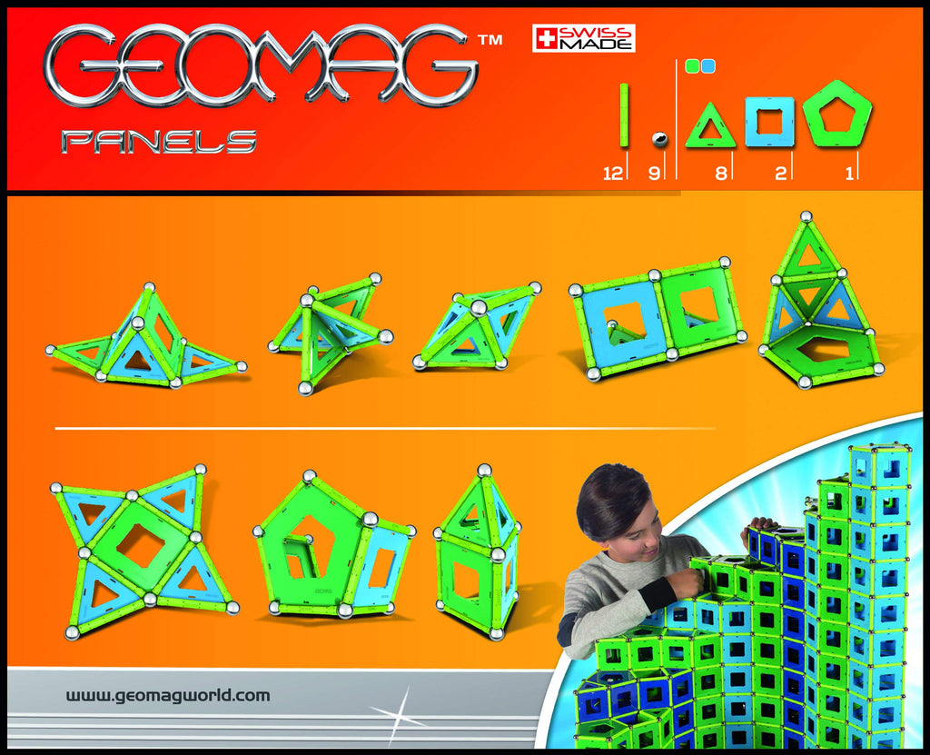 Geomag PANELS 32-Piece Magnetic Building Set – Swiss-Made STEM Toy for Kids Ages 5+