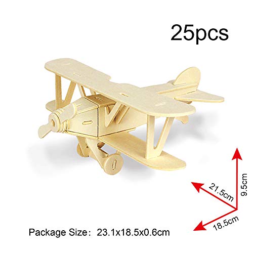 Georgie Porgy 3D Wooden Puzzle Set - 3 Aircraft Models - No Glue or Tools Needed
