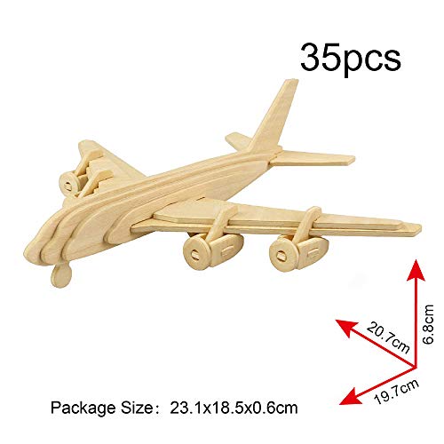 Georgie Porgy 3D Wooden Puzzle Set - 3 Aircraft Models - No Glue or Tools Needed