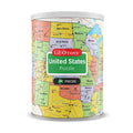Geotoys United States Mini Puzzle – 100 Piece Jigsaw in Portable Can, 13x10 Inch Educational Map Puzzle for Ages 7+