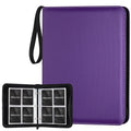GERMUN 4 Pocket Card Binder - Purple PU Leather Trading Card Album for 400 Cards