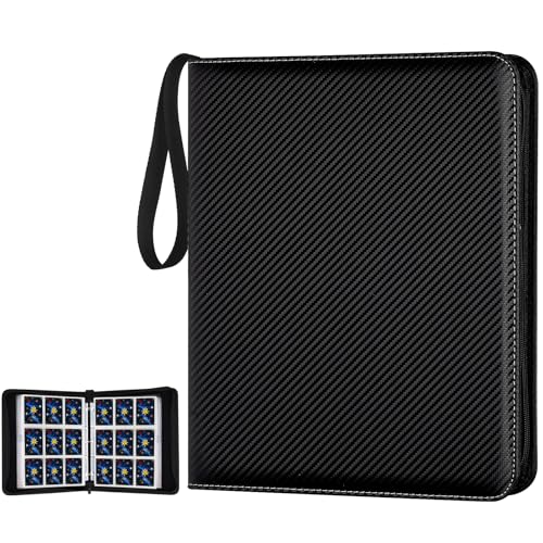 GERMUN 900-Pocket Trading Card Binder - 9-Pocket Carbon Black, for MTG, Baseball Cards, Kids