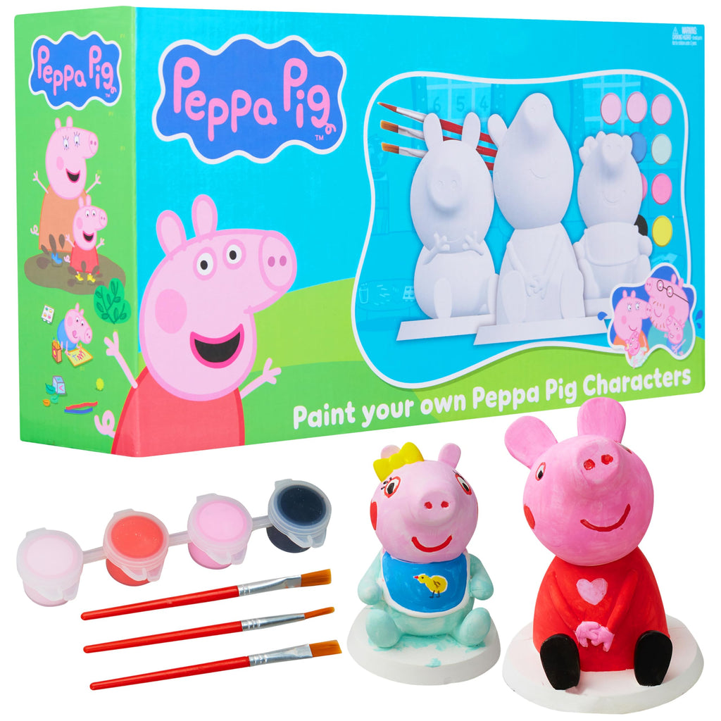 Get Trend Peppa Pig Paint Your Own Figurines Kit – Plaster Painting Set for Kids, DIY Arts & Crafts for Girls