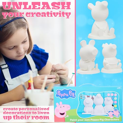 Get Trend Peppa Pig Paint Your Own Figurines Kit – Plaster Painting Set for Kids, DIY Arts & Crafts for Girls