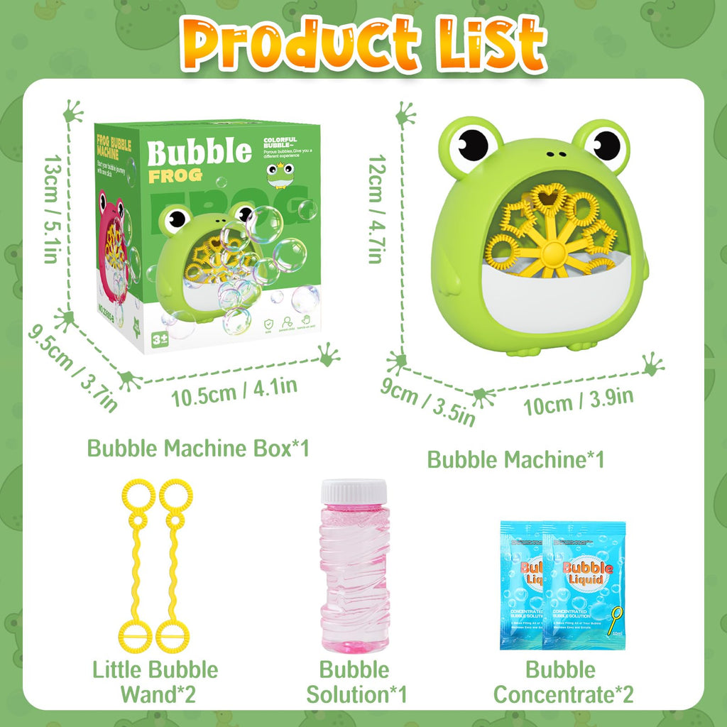 Getatoy Frog Bubble Machine – Outdoor Bubble Blower for Kids Ages 3-8