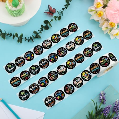 Geyee 1000-Piece Kindness & Vibes Stickers – Positive Affirmation Motivational Decals, Chalkboard Style