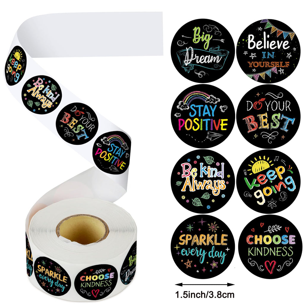 Geyee 1000-Piece Kindness & Vibes Stickers – Positive Affirmation Motivational Decals, Chalkboard Style