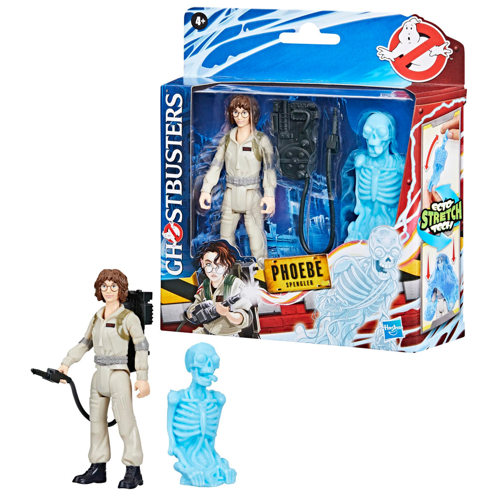 Ghostbusters Fright Features Phoebe Spengler Action Figure with Stretchy Bonesy Ghost and Proton Pack
