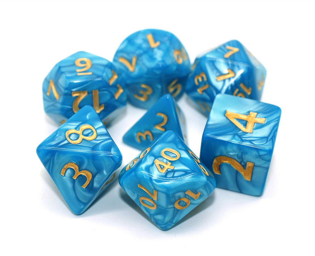 Giant Blue DND Dice Set 25mm Polyhedral with Bag – HD RPG Dice for Dungeons & Dragons, Pathfinder, MTG