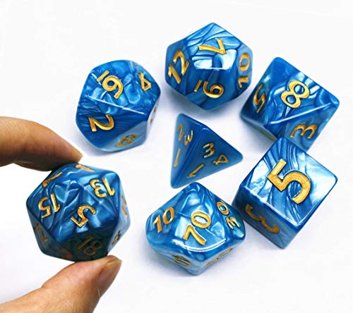 Giant Blue DND Dice Set 25mm Polyhedral with Bag – HD RPG Dice for Dungeons & Dragons, Pathfinder, MTG