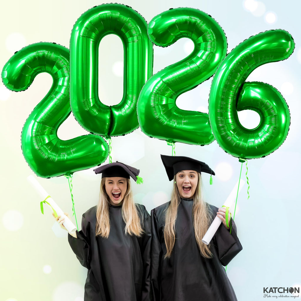 Giant Green 2026 Balloons 42 Inch – KatchOn Foil Number Balloons for Graduation Decorations Class of 2026