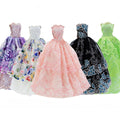 GIETIOS 5-Piece Handmade Doll Dress Set – Wedding & Party Gowns for 11.5-Inch Dolls (Random Styles)