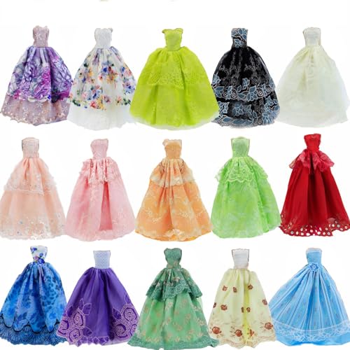 GIETIOS 5-Piece Handmade Doll Dress Set – Wedding & Party Gowns for 11.5-Inch Dolls (Random Styles)