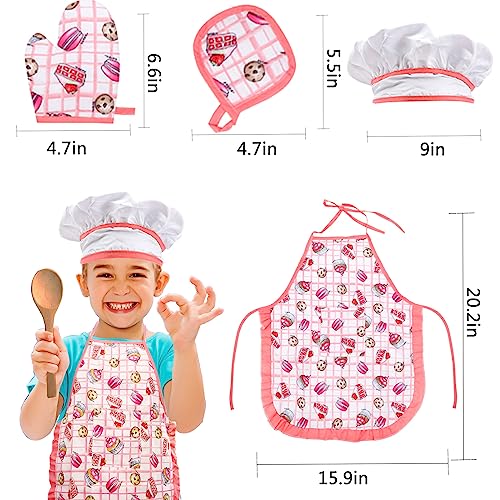 GIFTRRTOY Real Kids Cooking and Baking Set - 24 Piece Chef Role Play Kit with Apron, Hat, Utensils, Cupcake Molds for Toddlers Ages 3+