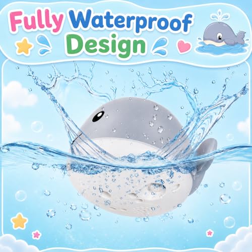 Gigilli Whale Bath Toy: Light-Up Sprinkler for Toddlers with USB Charging and IPX8 Waterproof