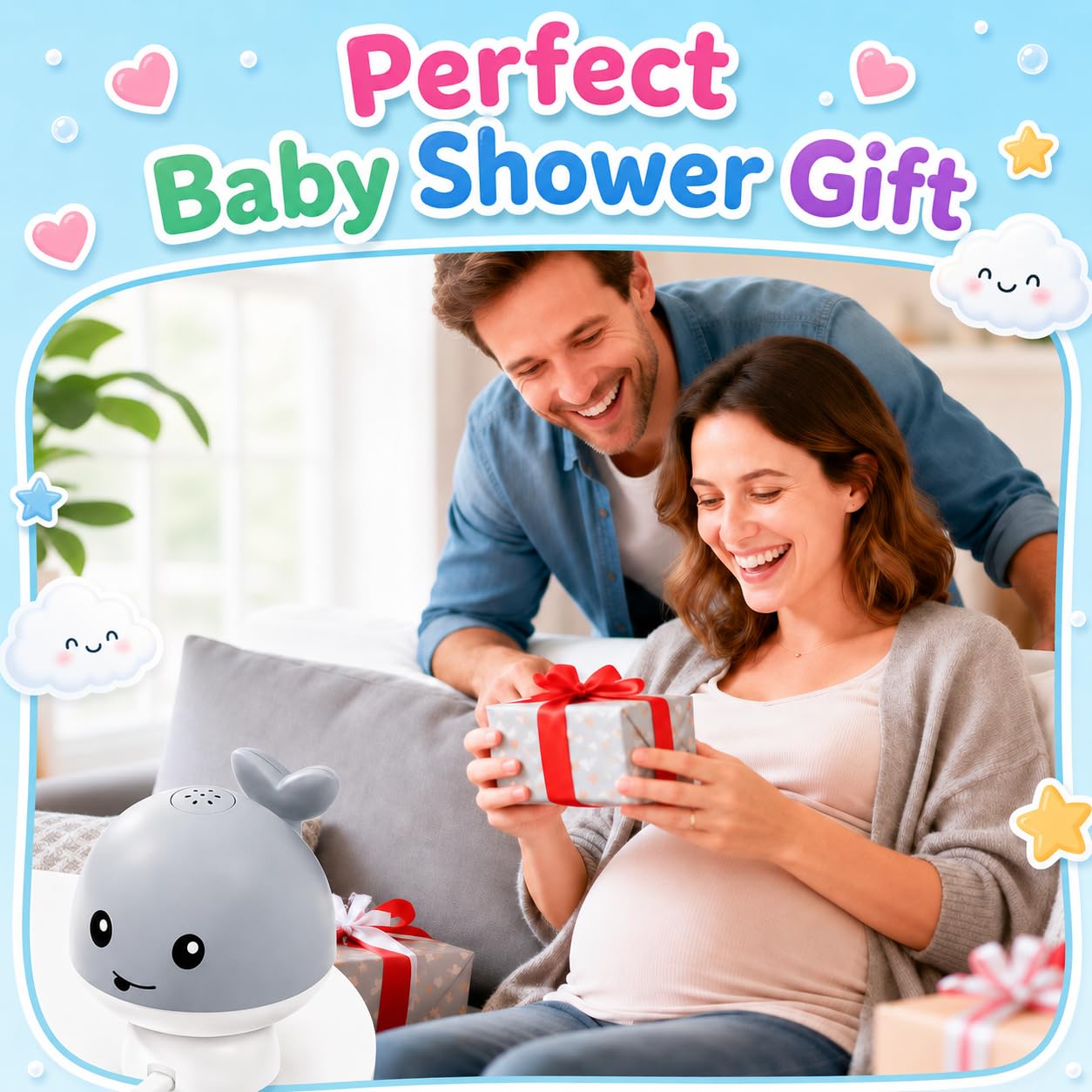 Gigilli Whale Bath Toy: Light-Up Sprinkler for Toddlers with USB Charging and IPX8 Waterproof