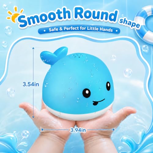 Gigilli Whale Bath Toy Sprinkler - Rechargeable Light Up Bathtub Toy for Toddlers 1-3, Baby Pool Toys for 6-18 Months, Boys Girls Birthday Gift