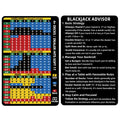 Gimao Stainless Steel Blackjack Strategy Card with Leather Sleeve – Casino-Approved Basic Strategy Reference for 4+ Decks, Soft 17