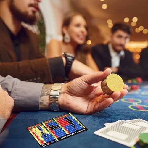 Gimao Stainless Steel Blackjack Strategy Card with Leather Sleeve – Casino-Approved Basic Strategy Reference for 4+ Decks, Soft 17