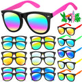 GINMIC 12-Pack Neon Kids Sunglasses with UV400 Protection for Ages 3-8, Party Favors for Birthday, Pool, Beach