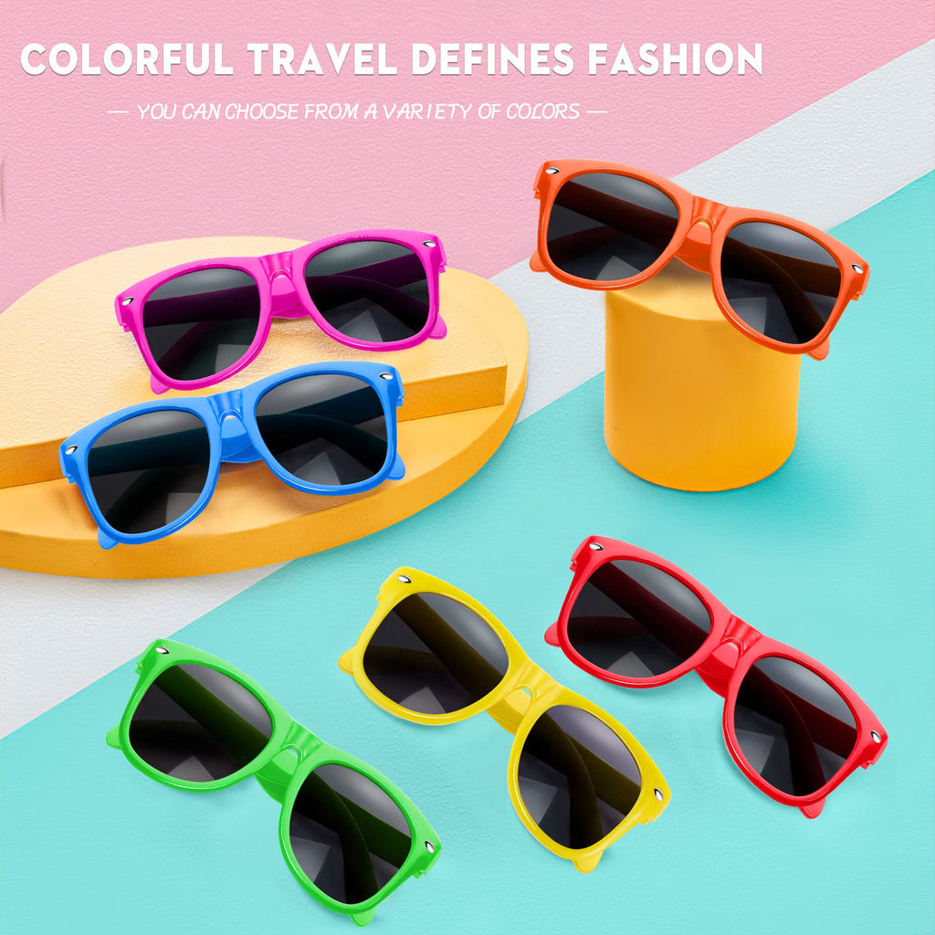 GINMIC Kids Party Sunglasses 12-Pack Neon – Fun UV400 Eye Protection for Boys and Girls