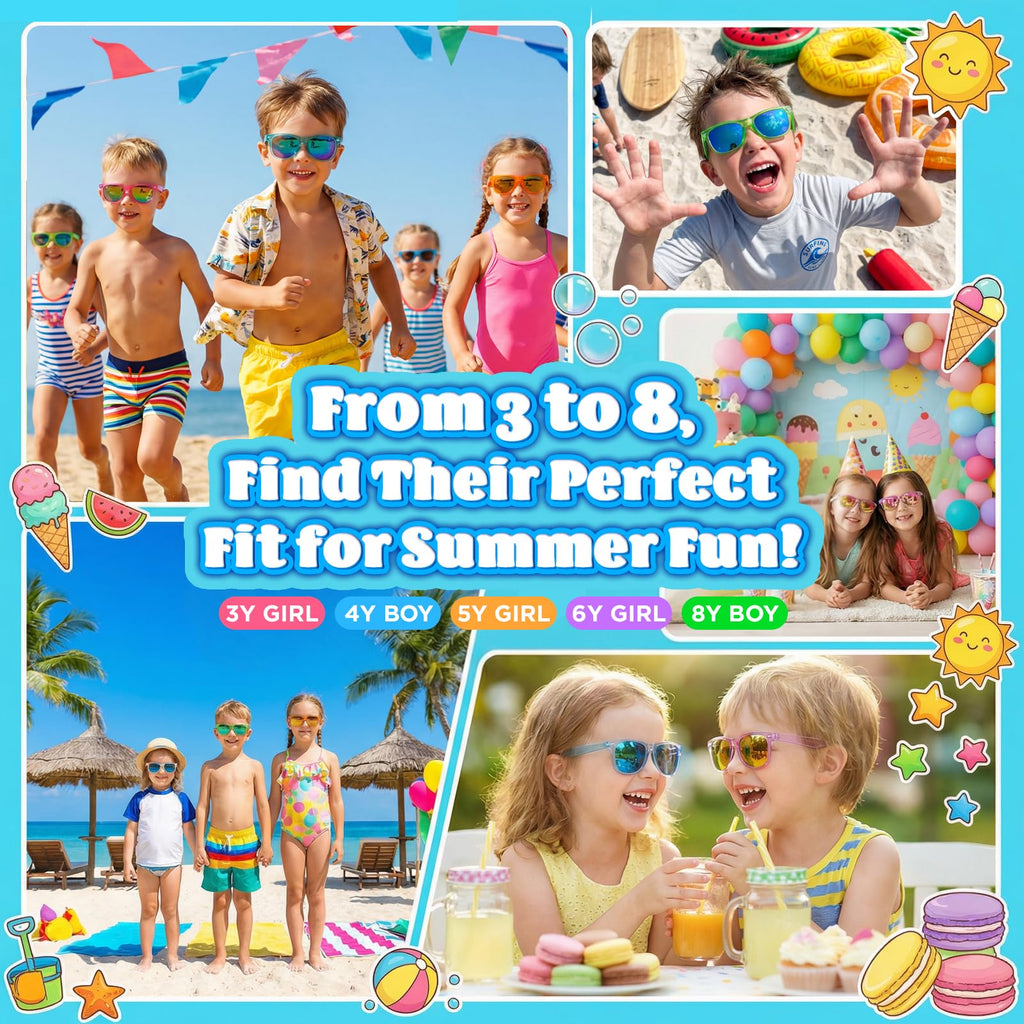GINMIC Kids Sunglasses Party Favors, 16 Pack with UV400 Protection