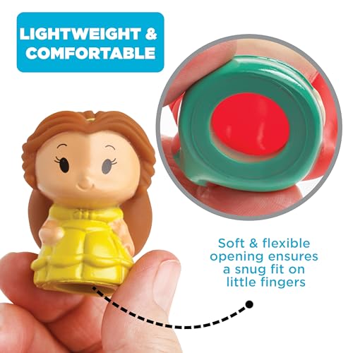 Ginsey Disney Princess 10-Piece Finger Puppet Set – Waterproof Bath Toys & Party Favors, Latex-Free