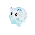 GIRCSS Blue Transparent Plastic Piggy Bank for Kids - Reusable Coin Jar, Gift for Birthday, Easter, Christmas