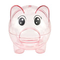 GIRCSS Pink Transparent Plastic Piggy Bank – Sturdy Coin Jar for Kids, Reusable Money Bank for Birthday, Easter, Christmas, Baby Shower