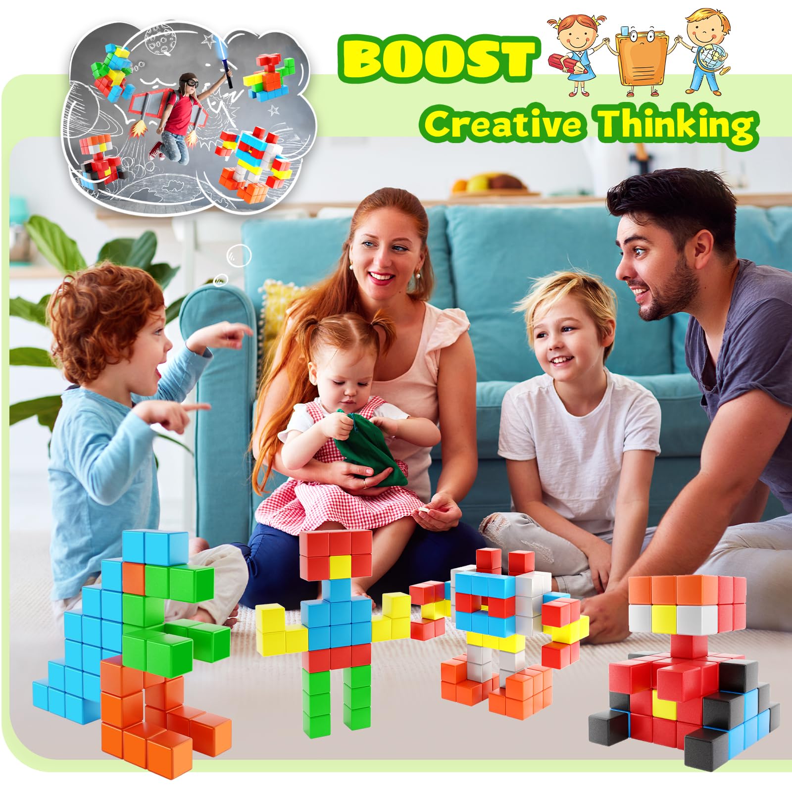 Girigi 40-Piece Magnetic Building Blocks for Toddlers – STEM Sensory Toy for Ages 3-8