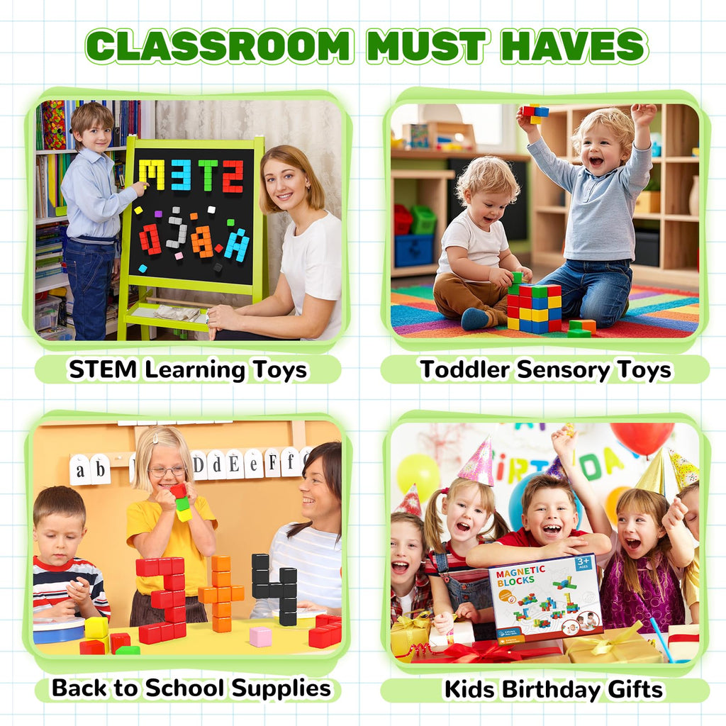 Girigi 40-Piece Magnetic Building Blocks for Toddlers – STEM Sensory Toy for Ages 3-8