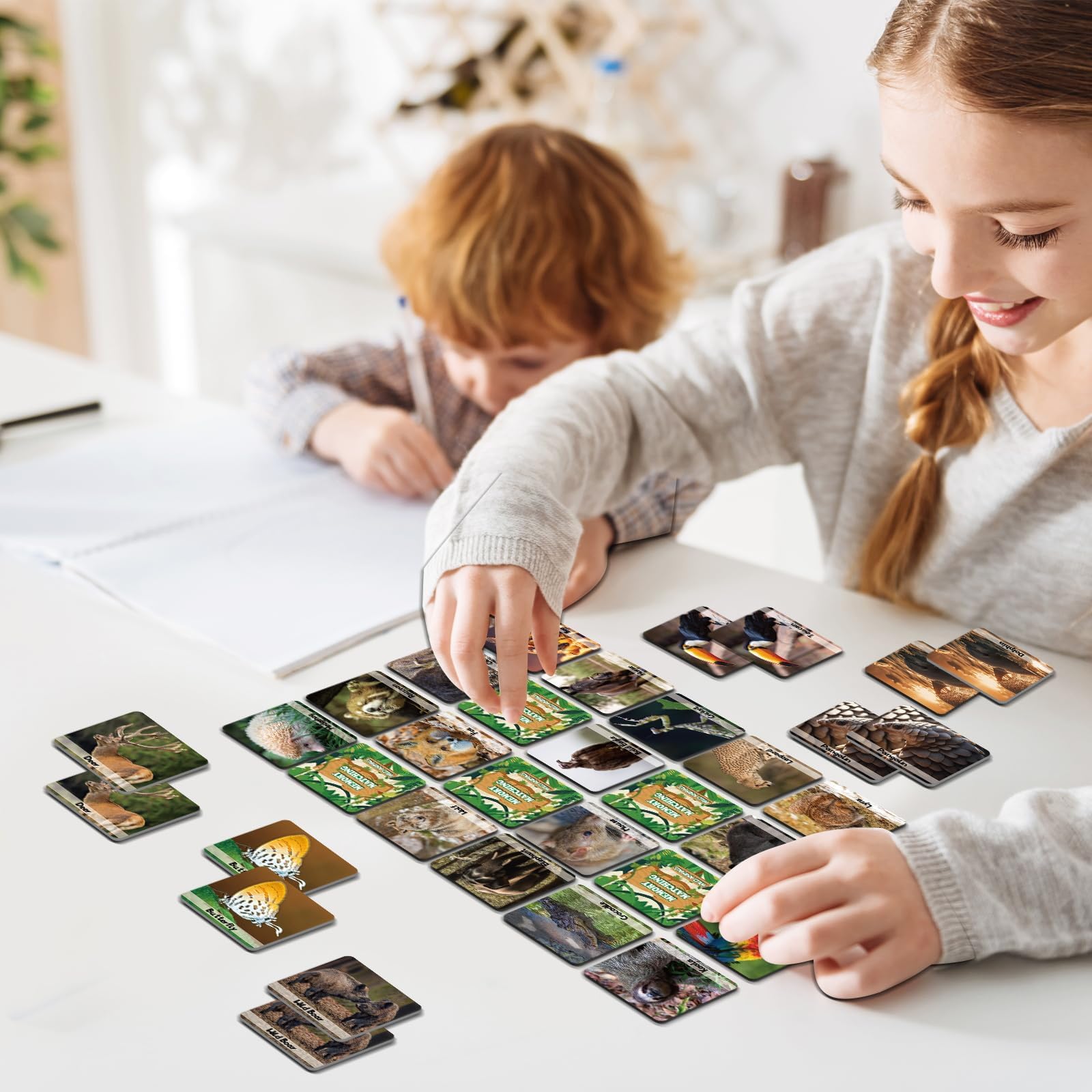 gisgfim 100-Card Wild Animals Memory Matching Game – 50 Pairs for Kids